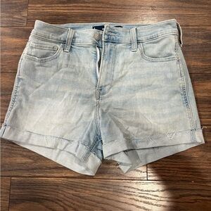 Hollister Light Blue Denim Women's High Rise Stretch Shorts